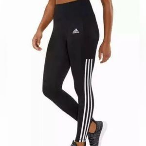 Adidas Ladies' 3 Stripe High Waist 7/8 Active Tight Side Pocket